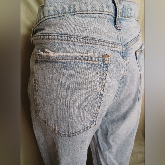 🍒 Abercrombie & Fitch Light Blue 90's Baggy Low Rise Button Fly Frayed Jeans - Picture 5 of 10